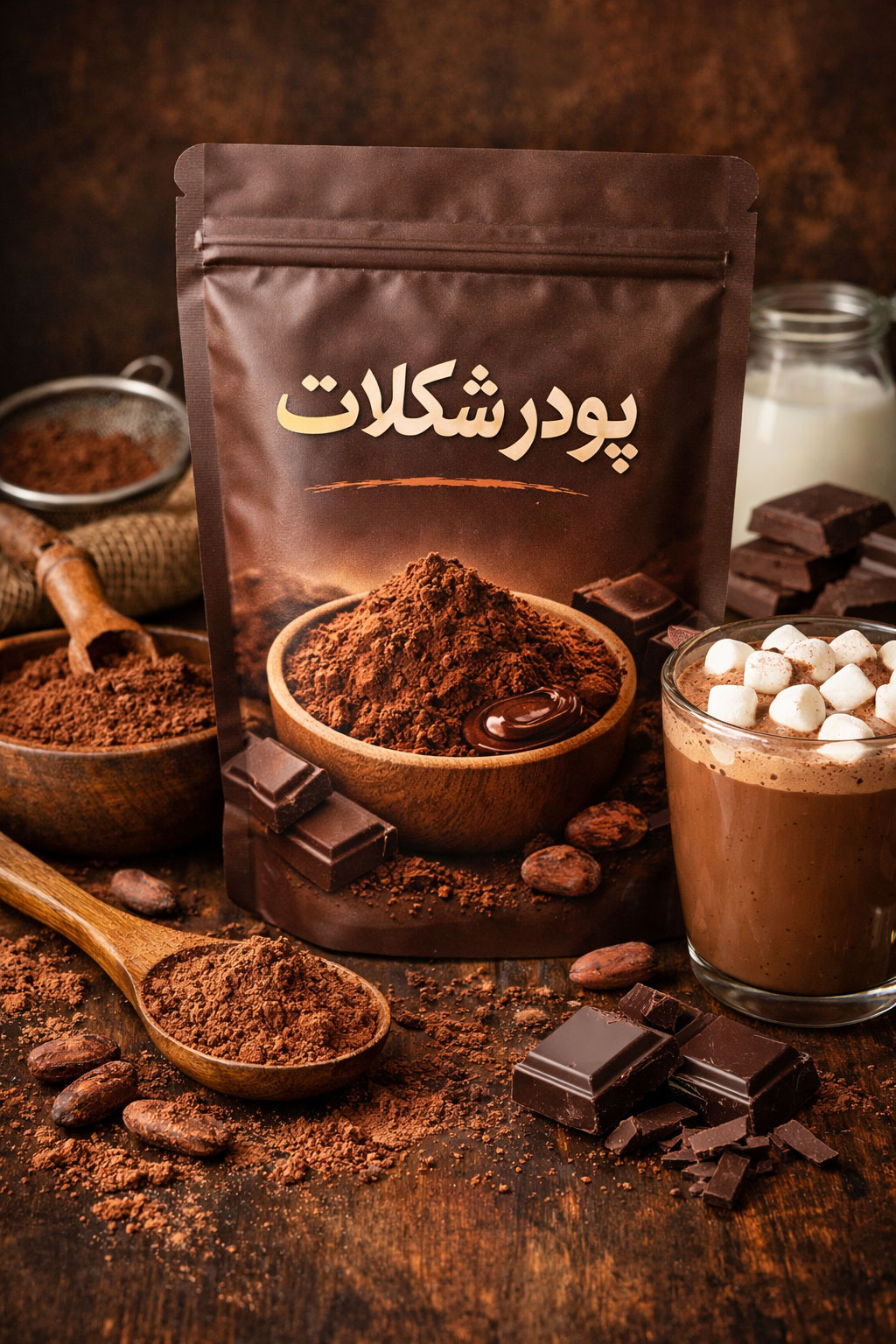 دسته محصول پودر کاکائو اندونزی 250 گرمی
